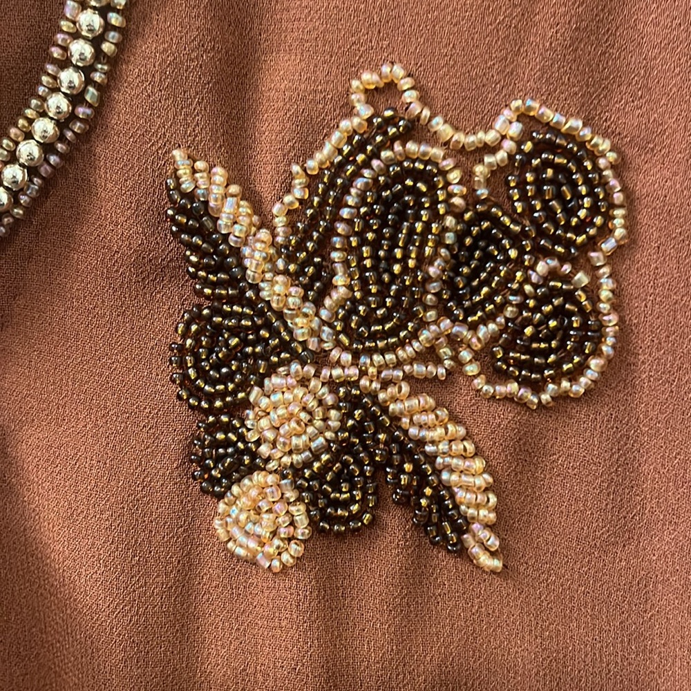 Rust Embroidered Open Cardigan - Picture 5 of 5